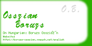 osszian boruzs business card